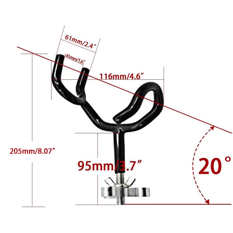 Haida 4PCS Sure Grip Steel 20 Degree Angle Rod Holder with Mounting Base Fishing Rod Holder for Boat, Ship, Yacht and More for Fishing Lovers - Image 5